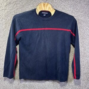 Y2K Aeropostale Sweater Mens XL Blue Red Stripe Crewneck Knit Pullover Casual‎